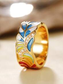 1pc Elegant Cubic Zirconia Ring For Women, Valentine's Day Gift, Wedding Anniversary Party Accessory - 1# - View 8
