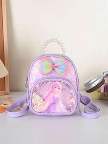 1pc This Stylish Pu Sequined Mini Princess Backpack Features A Unique And Sweet Design Suitable For Various Occasions. Versatile And Easy To Use, It'S Perfect For Outdoor Activities, Playtime, Commuting, And More, Making It A Perfect Gift For Teenagers. - Multicolor - View 5