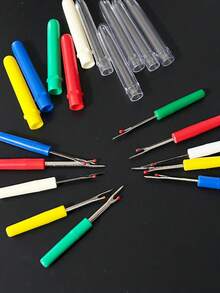 [4/5pcs]Small Seam Ripper, Full Color And Semi-Color Options, Rich Color Palette, High Visibility; Suitable For Home Use To Remove Tag Stitches, Trim Loose Threads, Unpick Seams, Essential Household Accessory, Popular Tool For Students - Small Thread Remover - View 1