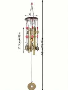1pc Vintage Bronze Wind Chime With Bell And Coin - Vintage Metal Garden Decor, Suitable For Patio, Backyard, Home And Outdoor Wind Chime Indoor Decor Bedroom Decor Home Decor Wall Decor - Retro Style - View 3