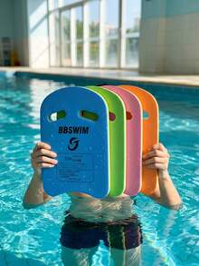 1pc Fun Easy-Grip Swimming Kickboard, Thick EVA Foam Pool Training Board, Aesthetic Dual-Color Swimming Buoyancy Equipment, Summer Water Fitness Swimming Accessory, Gift For Beginner Swimmers, Bright Color Adult Pool Float, Summer Pool Party Gift - Multicolor - View 2