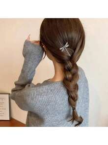 2 Stück elegante Vintage Libellen Haarspangen, minimalistische Metalllegierung Haarnadeln, 5cm/1.97in, geeignet für tägliche Dekoration von Frauen, Lässig, Formell, Reisen, Schule, Party, Geschenk, Haarklammern - Antiksilber - View 2