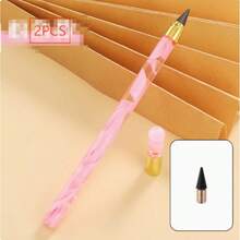 2pcs (Everlasting Pencil + Replacement Lead) Acrylic Transparent Barrel Everlasting Pencil, Inkless Sharpen-Free Drawing Pencil Sketching Pencil - A - View 14