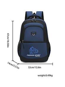 SHILAN Water Resistant Sports Motorcycle Print Backpack Mesh Padded Shoulder Straps Dual Side Mesh Pockets Multi Layer Student Travel Rucksack - Multicolor - View 8