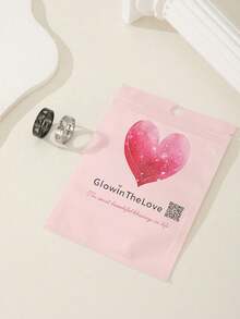 ATLVXJL 2pcs/Set Luminous Couple/Friendship Glow-In-The-Dark Double Heart Hand Gesture Rings, Casual Jewelry Suitable For Daily Wear And Holiday Gift - Multicolor - View 4
