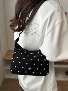 復古波希米亞風斜背包、花卉圖案肩背包、復古水桶肩背包、女款手提包與錢包 - 黑色 - 查看 2