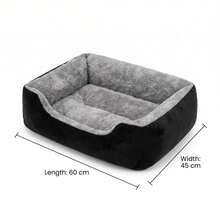 Thick Plush Pet Bed Sofa, Warm In Winter And Universal Throughout The Year. Suitable For Dogs And Cats For A Comfortable And Warm Sleep. It Has A Non-Slip Rectangular Design - 灰色 - 查看 12