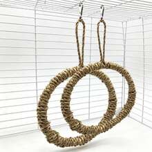 Best-Selling Parrot Toy Handmade Woven Round Swing Ladder Hanging Ring Chewing And Beak Grinding Supplies For Tiger Parakeet - View 9