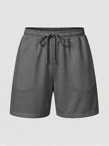 GRDR Men's Summer Minimalist Drawstring CasualBermuda Shorts - Dark Grey - View 4