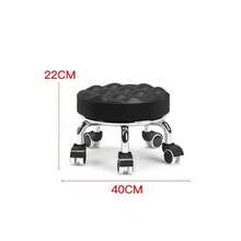 Taburete multiusos para el hogar con ruedas, asiento giratorio para manicura, pedicura, costura y taburete de aprendizaje para caminar para bebés - Estilo pan negro - Ver 9