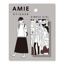 Amie Sticker アミ ステッカー かわいい フレークシール 水彩ガール 上質紙 日本製 - シンプルガール - チェックする 5