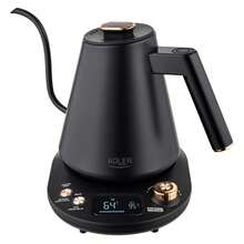 Adler Electric Gooseneck Kettle Temperature Control Kettle 1L 1100W LED Display 40-100°C 13 Temp Settings 120min Keep Warm Buzzer Auto Shut-Off 360° Base Black Gold - EU E Type Plug(220-240V) - View 4
