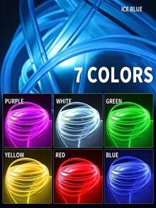 157.48-Inch/4m LED Strip Lights, RGB Neon Atmosphere Lamp For Car Interior Decoration, DIY Dashboard Lighting - Multicolor - View 5