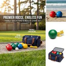 [Free Shipping] Lawn Bowling Kit 90 Mm For Beach Lawn Backyard 8 Resin Balls Pallino Carrying Case Measuring Rope 4 Colors 2-8 Players Game Set-XY546930 - Default0 - View 5