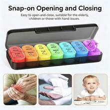 Portable Weekly Pill Organizer, Colorful Morning & Evening Pill Box, Compact Pill Box, Easy Open & Close Design, Waterproof & Moisture-Proof, Suitable For Home, Office And Travel Storage Of Medications And Vitamins - Vitamin Storage Box - View 10