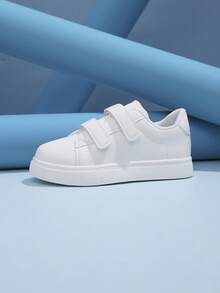 Children's White Leather Versatile Campus Lightweight Casual Sports Shoes For Girls, Spring/Autumn - White - View 2