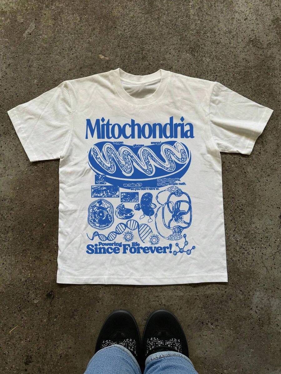 Camiseta de manga corta con cuello redondo y estampado de letras para mujer, estilo casual, para verano - Blanco - Ver 1