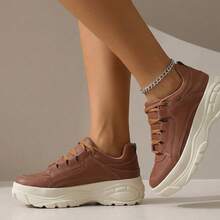 Women's Platform Sneakers Buffalo Chunky Style For Street And Casual Looks Elegant Casual Lace-Up Party Office - 駝色 - 查看 1