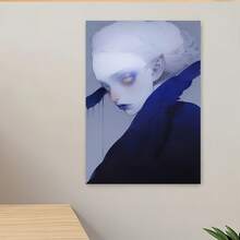 Enmarcado Lienzo 2D plano, 1 pieza, enmarcado, para decoración de pared - Póster de fantasía azul y negro de inspiración gótica para el hogar, la oficina, el bar o la cafetería - Perfecto para vacaciones, el Día de la Madre, graduaciones y más, artículo de regalo para eventos | Estética gótica | Elegante pieza de pared, decoración gótica para el hogar - Enmarcado - Ver 4