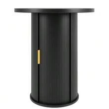 Bar Table Set With 2 Bar Stools, Round High Table With Storage Space And 2 Ergonomic Bar Stools, MDF Wood Look, For Bar And Living Room - Black - View 11