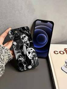 Fuerza Regida rap blanco y negrofunda de teléfono Fundas compatibles con ,Apple,VIVO,OPPO,,, y Honor.Fabricadas en silicona TPU,ofrecen protección contra golpes y caídas. - Negro - Ver 4