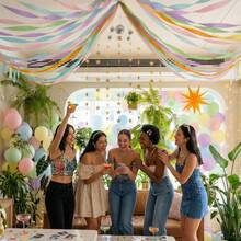 Pastel Balloons Latex Party Balloons With Pastel Streamers, Star Garland And Gold Number Balloon, Birthday Decorations For Women Girl, Multicolor Macaron Balloons For Birthday Rainbow Party Baby Shower Wedding Decorations - Sinh nhật thứ 16 - Xem 2