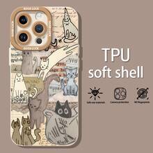 Lindos gatos grises collage de papel vintagefunda de teléfono Fundas compatibles con ,Apple,VIVO,OPPO,,, y Honor.Fabricadas en silicona TPU,ofrecen protección contra golpes y caídas.correa para celular - Blanco - Ver 1