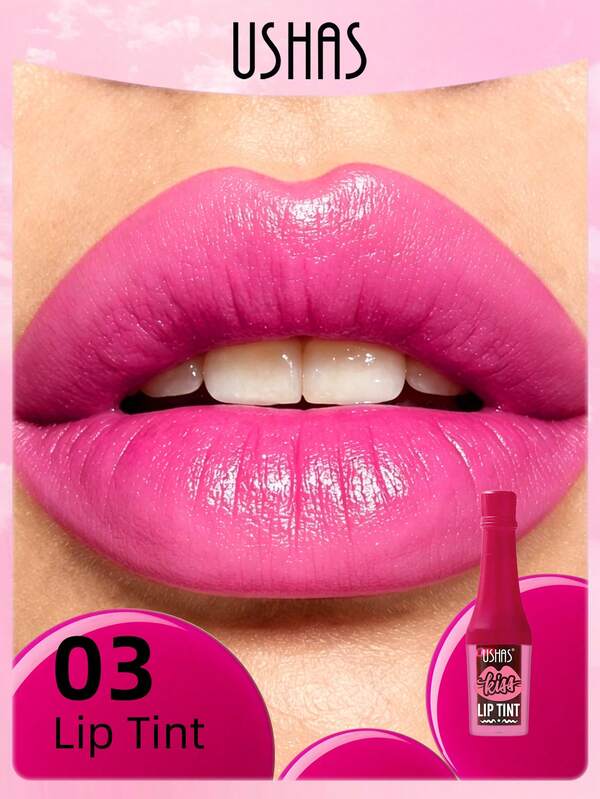 USHAS Waterproof Sweat Resistant Lip Tint Liquid Stain, Intense Color Non-Fade Matte Lip Dye, Comfortable Non-Crack Lip Gloss, Multi-Use Cheek & Lip Dual Use Makeup