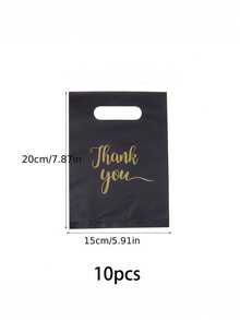 150pcs Black Plastic Gift Bags With "Thank You" Design - Durable, Fashionable, Reusable, 3 Sizes (Small, Medium, Large), Suitable For Retail Or Gift Shop Packaging, Gift Bags, Gift Wrapping, Fashion Packaging, Sturdy And Durable - Black Thank You Gift Bag Set - View 15