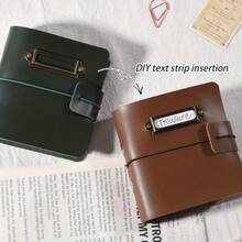 Vintage PU Faux Leather 3-Inch Mini Photo Album With Pocket Inserts, Mini Instant Photo Album, Portable 3-Ring Binder Album, Suitable For Small Cards/Cards/Mini Cards/Sports Cards/Fan Cards - Multicolor - View 7