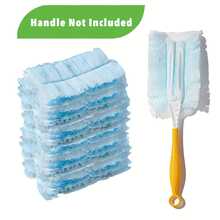 10pcs Duster Heads + 1 Yellow Handle, Disposable Electrostatic Dust Duster, Cleaning Tool For Home And Car, Chicken Feather Duster - Upgraded Version - View 1