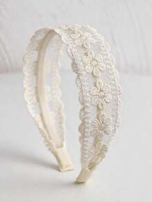 1PC Women's Floral Lace Headband White Black Hair Hoop Sweet Cute Bohemian Style Atmosphere Fashion Hair Accessory Hairband - 1 PC Lace Headband - View 6
