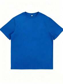 Camiseta Mujer Algodón Verano Nueva, Estampado Vaquero Cactus Retro, Holgada Camiseta Hombre Pareja Ropa Casual - azul real - Ver 2
