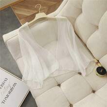Women Lightweight Cardigans - White - View 1