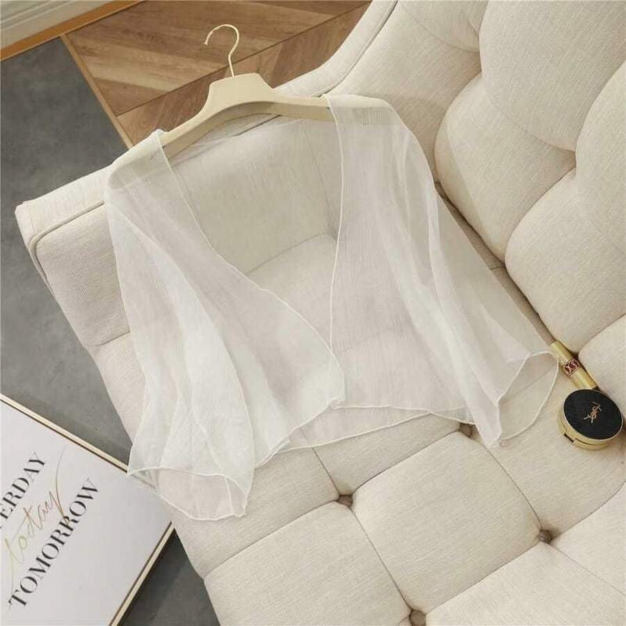 Women Lightweight Cardigans - White - View 1