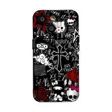 Grafitis de   en rojo y negrofunda de teléfono Fundas compatibles con ,Apple,VIVO,OPPO,,, y Honor.Fabricadas en silicona TPU,ofrecen protección contra golpes y caídas. - Negro - Ver 2