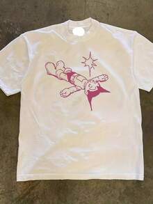 Cute Y2K Summer Top. 1 Pack. Cute Y2K Summer Top. 100% Cotton. New INS 2025 American Style Round Neck Short Sleeve T-Shirt For Men And Women, With . Perfect For Spring And Summer Casual Wear, Versatile With Multiple Color Options. New Style Of 2025, INS. Perfect For A Casual Look - 白色 - 查看 1