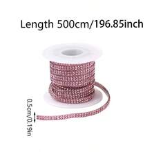 Striscia di diamanti e strass per auto 5m/rotolo, autoadesiva senza calore, adatta per carrozzeria, interni, decorazione, effetto strass personalizzato fai-da-te - Adesivo decorativo autoadesivo con strass a doppia fila - Visualizzare 3