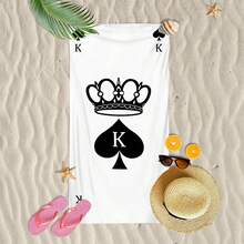 1pc Ultra Soft King Crown Pattern Beach Towel, Suitable For Beach, Pool Party, Vacation - Beach & Pool Accessories - Style1 - View 6