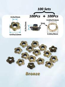 SinHo 5mm Hole Diameter Metal Flower Eyelet Rivet Studs Wholesale Flower Metal Buckle Rivet Decorative Accessories Suitable For Leather Handmade Photo Album Belt Bag Fabric Clothing Shoes Bookmark DIY Crafting - Multicolor - View 12