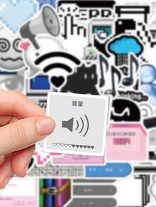 50pcs Retro Internet Meme Sticker Pack, Decorative For Phone Case, Keyboard, Tablet, Notebook, Laptop, Guitar, Helmet, Skateboard - Multicolor - View 4