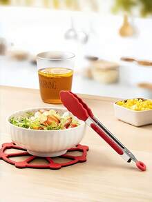 1 pièce Pince de cuisine en acier inoxydable, pince alimentaire multifonction en acier inoxydable avec manche en matériau PP, résistante à la chaleur, acier inoxydable robuste, pince de cuisson et barbecue résistante à la chaleur, conception de verrouillage - prise ferme - Multicolore - Voir 4