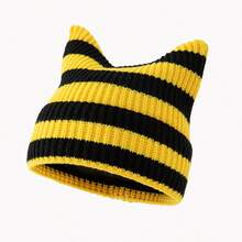 1pc Women's Fashion Faux Fur Ear Knitted Hat, Suitable For Autumn/Winter Daily Wear - A - View 14