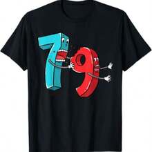 Camiseta divertida de matemáticas con el mensaje "7 se comió 9" - Negro - Ver 1