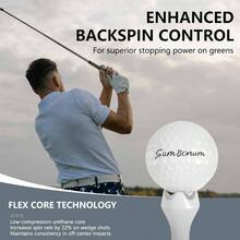 Premium Urethane Balls, High Spin Soft Feel U2013 Flex Core Technology Maximum Distance Control U2013 332 Micro - Dimple Design Improved Aerodynamics - 3PC - View 4