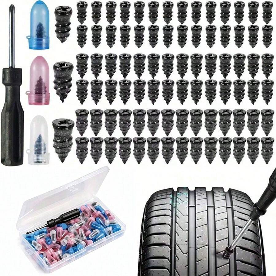 64/32/22pcs Vacuum Tire Repair Nails Mushroom Plugs For Car Electric Bike Motorcycle Quick Fix Puncture Tool Portable Durable Patch Accessory Easy Use Handy Essential For Roadside Emergencies