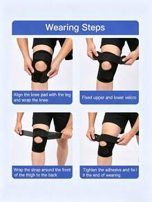 1pc Adjustable Knee Support | Breathable Sports Knee Pad | Elastic Compression Knee Sleeve | Knitted Sports Knee Support | Suitable For Men And Women | Applicable Scenarios: Gym, Outdoor Activities, Fitness Training, Dance, Skating, Running, Cycling, Yoga | Sports Equipment Accessories | Breathable Comfortable Patella Support | Suitable For Men And Women Fitness, Running, Cycling, Basketball And Other Sports - Multicolor - View 10