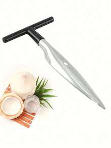 Stainless Steel Coconut Opener With T-Shaped Handle, Professional Tool For Opening Young Coconuts, Easy-To-Use Fresh Coconut Drink Extractor, Kitchen Tool - Multicolor - View 11