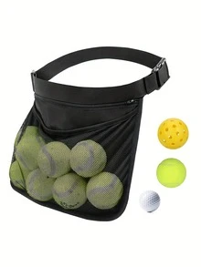 1 pieza Bolsa de cintura ajustable para pelotas de tenis, bolsa de cintura para pickleball/golf, bolsa de cintura multifuncional de malla, bolsa de transporte de accesorios deportivos, la bolsa de cintura puede contener 8-10 pelotas de tenis o pelotas de pickleball. Tenis, golf, bádminton. - Multicolor - Ver 10
