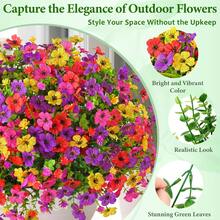 18pcs Artificial Outdoor Flowers, Wedding Decor, Tabletop Decor, UV Resistant Artificial Outdoor Flowers, Artificial Outdoor Decorative Flowers, Realistic Outdoor Flower Plants, Faux Outdoor Flowers For Planters, Front Porch, Balcony, Window Box - Multicolor - View 4